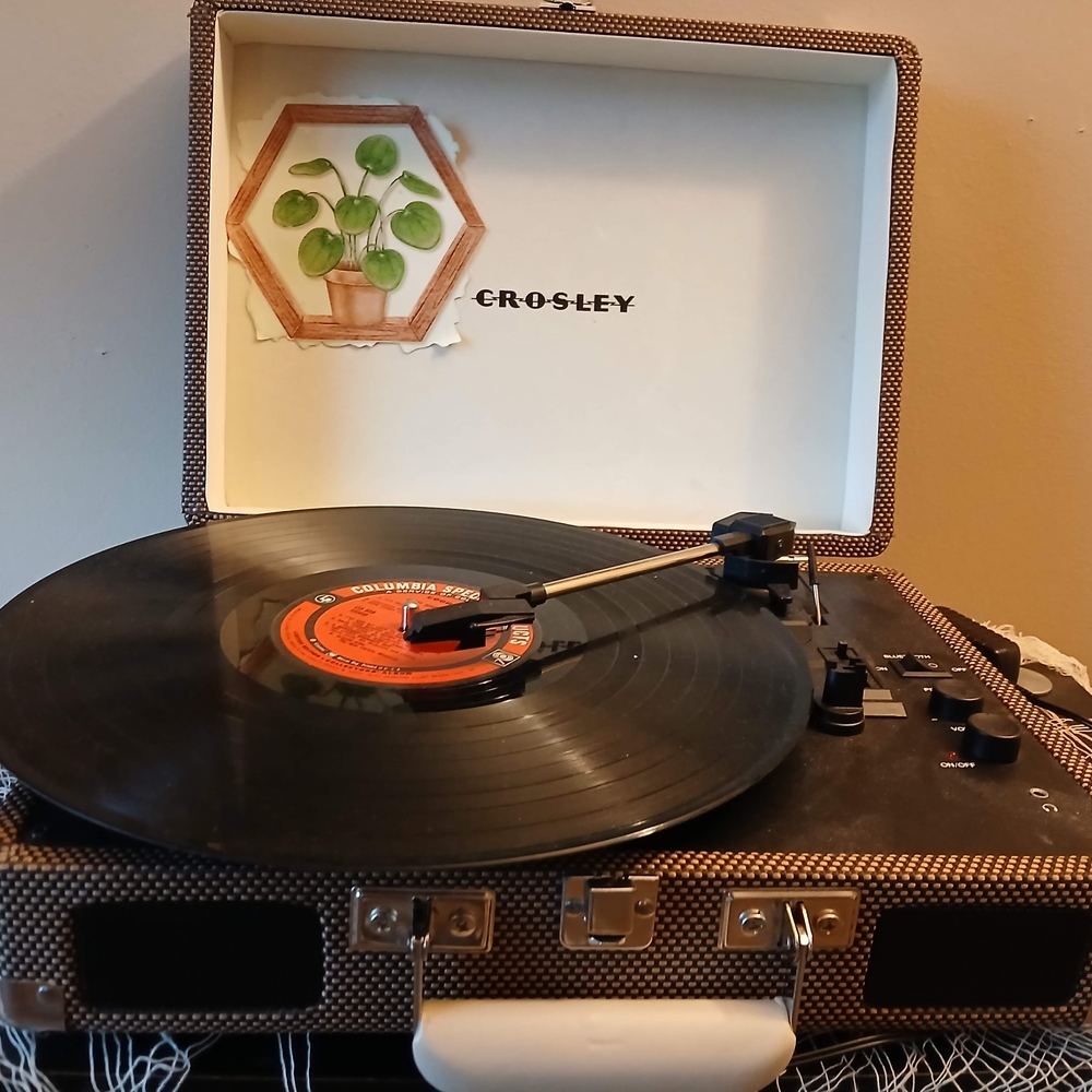 Crosley Black and Tan Vinyl Record Player